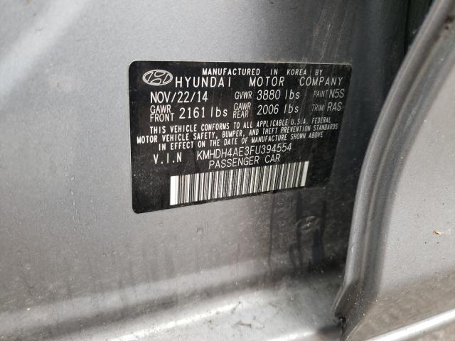 Photo 9 VIN: KMHDH4AE3FU394554 - HYUNDAI ELANTRA SE 