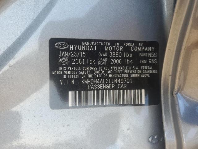 Photo 12 VIN: KMHDH4AE3FU449701 - HYUNDAI ELANTRA SE 