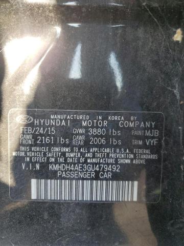 Photo 11 VIN: KMHDH4AE3GU479492 - HYUNDAI ELANTRA SE 