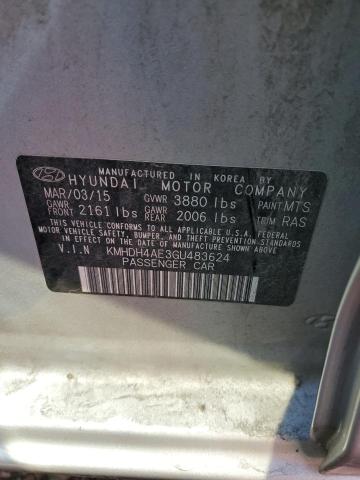 Photo 12 VIN: KMHDH4AE3GU483624 - HYUNDAI ELANTRA 