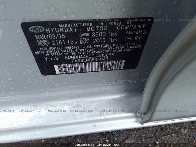 Photo 8 VIN: KMHDH4AE3GU483638 - HYUNDAI ELANTRA 