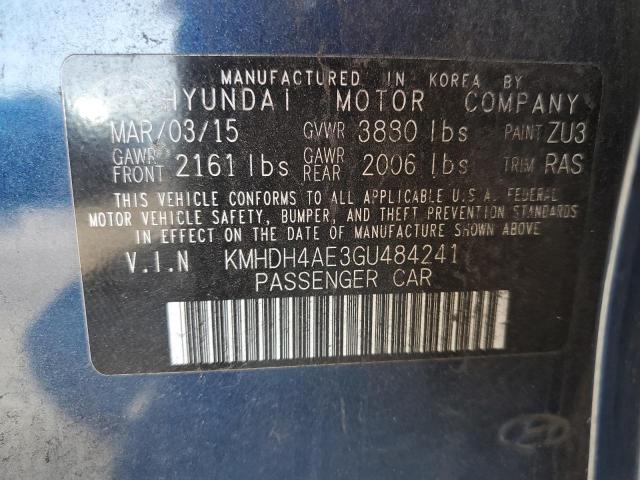 Photo 11 VIN: KMHDH4AE3GU484241 - HYUNDAI ELANTRA SE 