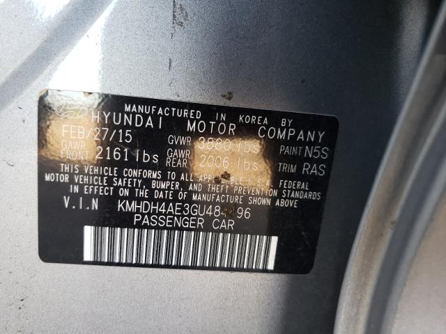 Photo 9 VIN: KMHDH4AE3GU484496 - HYUNDAI ELANTRA SE 