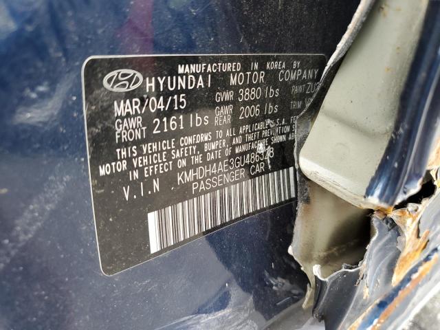 Photo 11 VIN: KMHDH4AE3GU486328 - HYUNDAI ELANTRA SE 