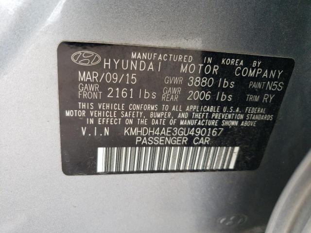 Photo 11 VIN: KMHDH4AE3GU490167 - HYUNDAI ELANTRA SE 