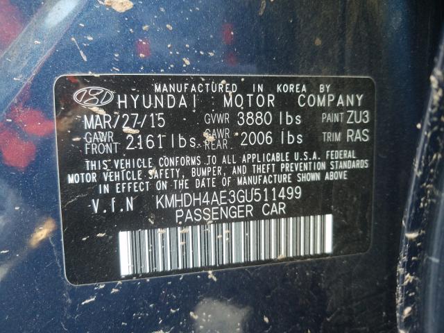 Photo 9 VIN: KMHDH4AE3GU511499 - HYUNDAI ELANTRA SE 