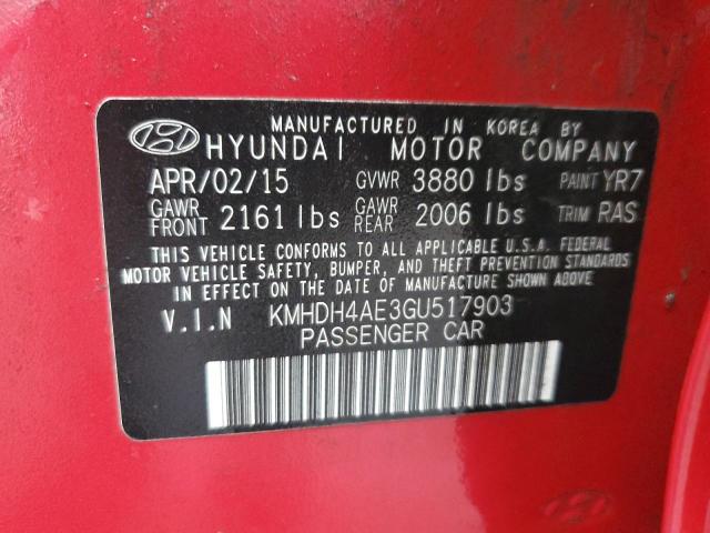 Photo 11 VIN: KMHDH4AE3GU517903 - HYUNDAI ELANTRA SE 