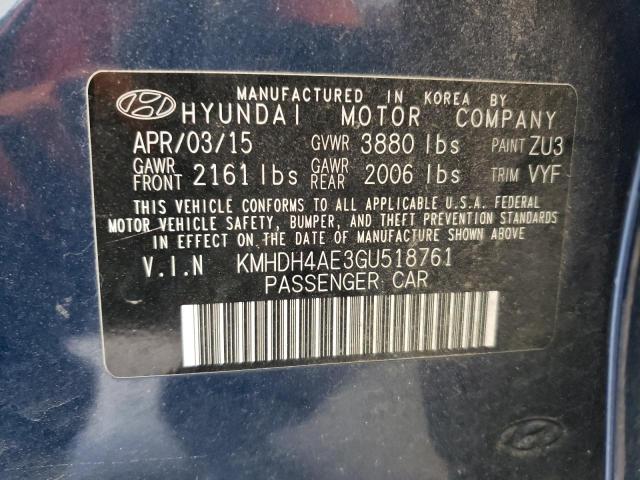 Photo 11 VIN: KMHDH4AE3GU518761 - HYUNDAI ELANTRA 