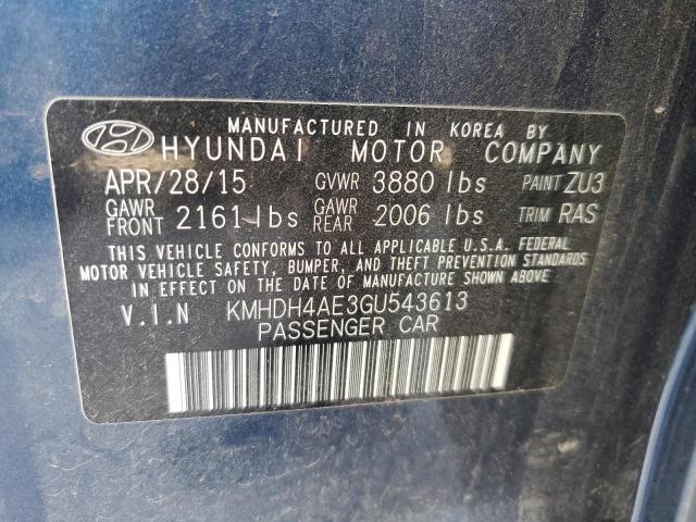 Photo 11 VIN: KMHDH4AE3GU543613 - HYUNDAI ELANTRA 