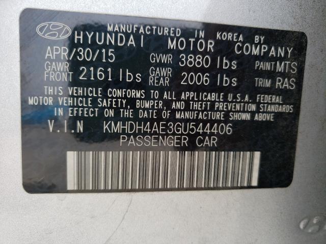 Photo 9 VIN: KMHDH4AE3GU544406 - HYUNDAI ELANTRA SE 