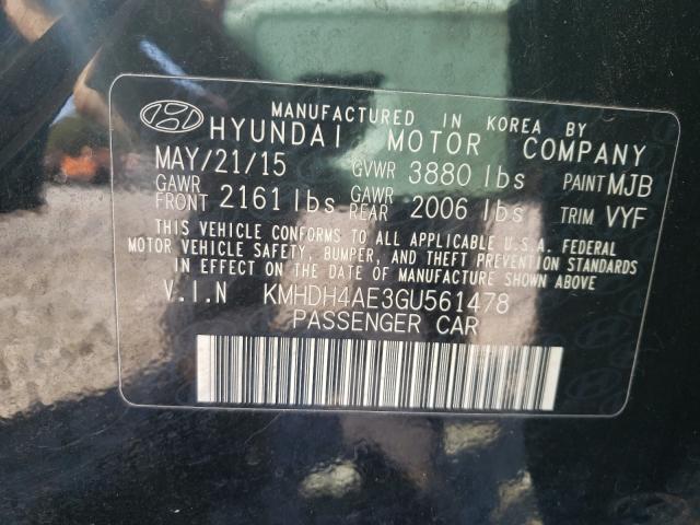 Photo 9 VIN: KMHDH4AE3GU561478 - HYUNDAI ELANTRA SE 