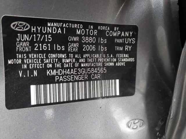 Photo 11 VIN: KMHDH4AE3GU584565 - HYUNDAI ELANTRA SE 