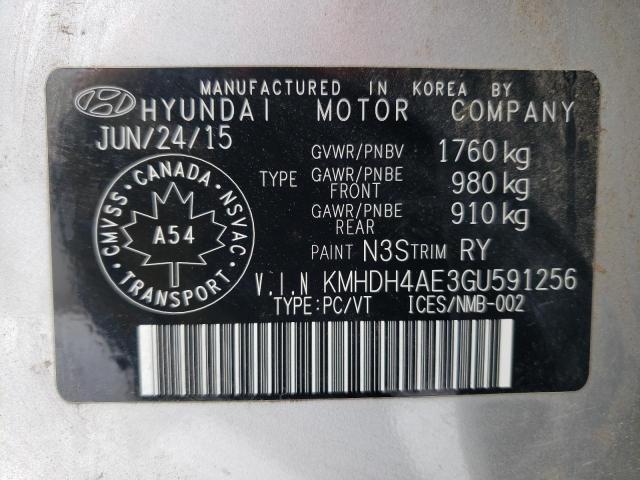 Photo 9 VIN: KMHDH4AE3GU591256 - HYUNDAI ELANTRA SE 