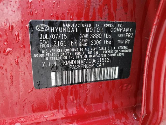 Photo 11 VIN: KMHDH4AE3GU601512 - HYUNDAI ELANTRA SE 