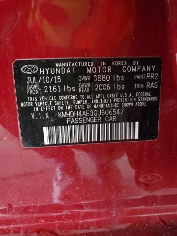 Photo 11 VIN: KMHDH4AE3GU606547 - HYUNDAI ELANTRA 