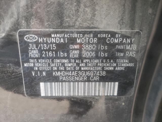 Photo 9 VIN: KMHDH4AE3GU607438 - HYUNDAI ELANTRA SE 