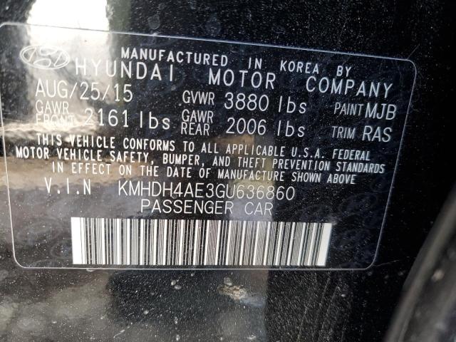 Photo 11 VIN: KMHDH4AE3GU636860 - HYUNDAI ELANTRA SE 