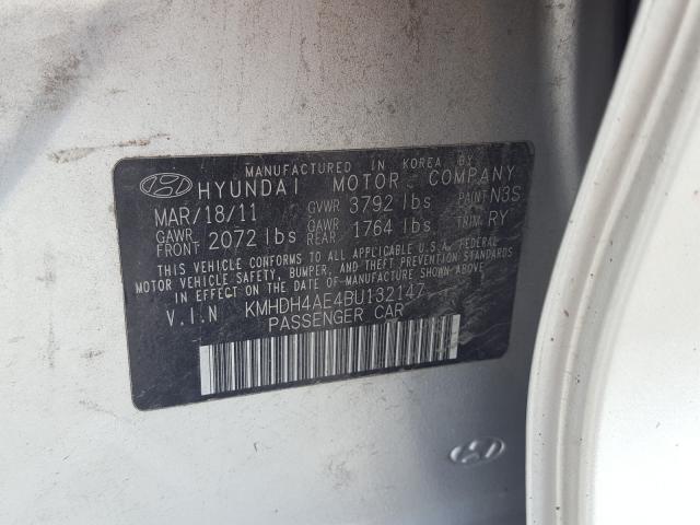 Photo 9 VIN: KMHDH4AE4BU132147 - HYUNDAI ELANTRA GL 