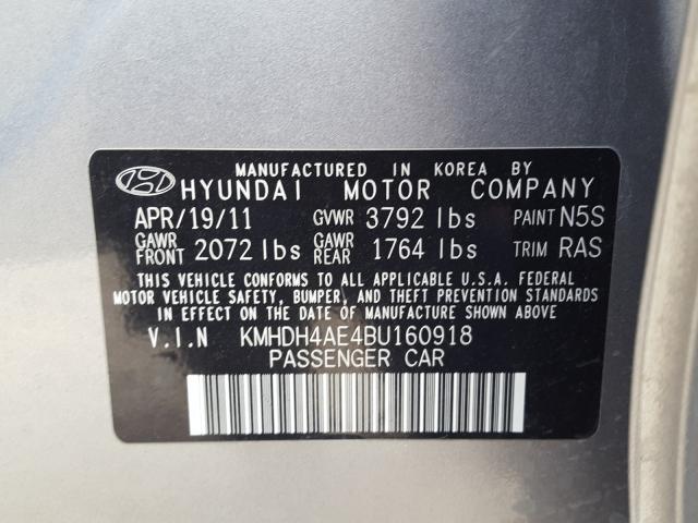 Photo 9 VIN: KMHDH4AE4BU160918 - HYUNDAI ELANTRA GL 