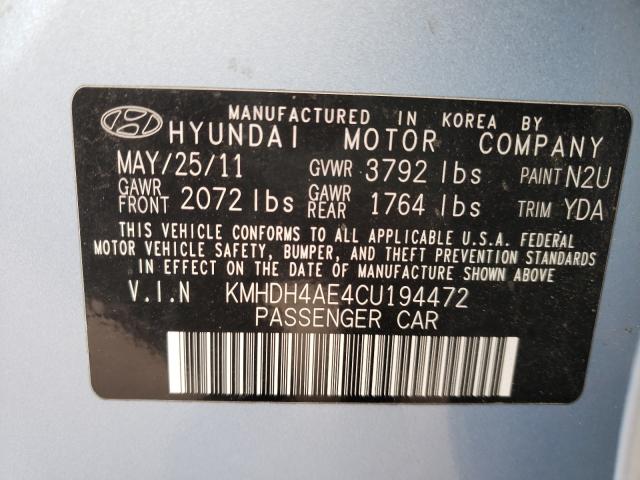 Photo 9 VIN: KMHDH4AE4CU194472 - HYUNDAI ELANTRA GL 