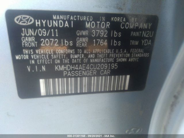 Photo 8 VIN: KMHDH4AE4CU209195 - HYUNDAI ELANTRA 