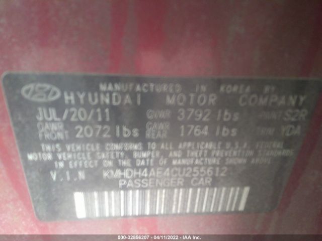 Photo 8 VIN: KMHDH4AE4CU255612 - HYUNDAI ELANTRA 