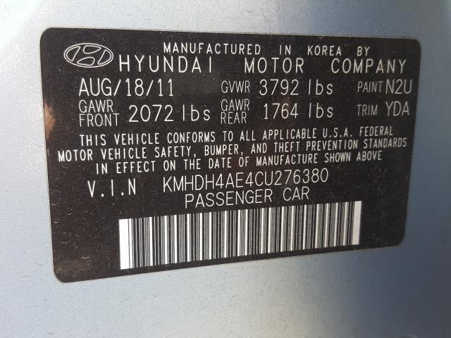 Photo 9 VIN: KMHDH4AE4CU276380 - HYUNDAI ELANTRA GL 