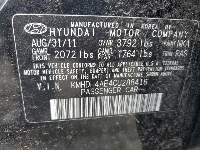 Photo 12 VIN: KMHDH4AE4CU288416 - HYUNDAI ELANTRA 