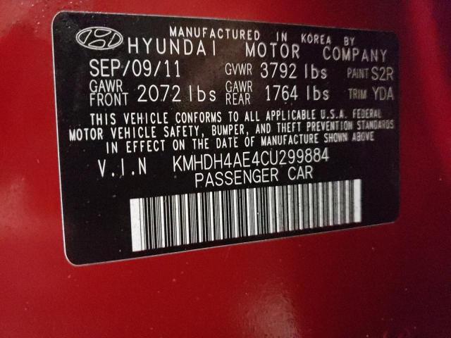 Photo 9 VIN: KMHDH4AE4CU299884 - HYUNDAI ELANTRA GL 