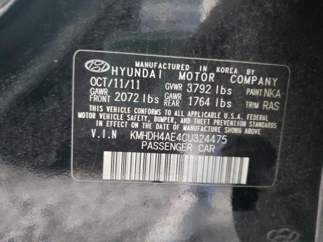 Photo 9 VIN: KMHDH4AE4CU324475 - HYUNDAI ELANTRA GL 