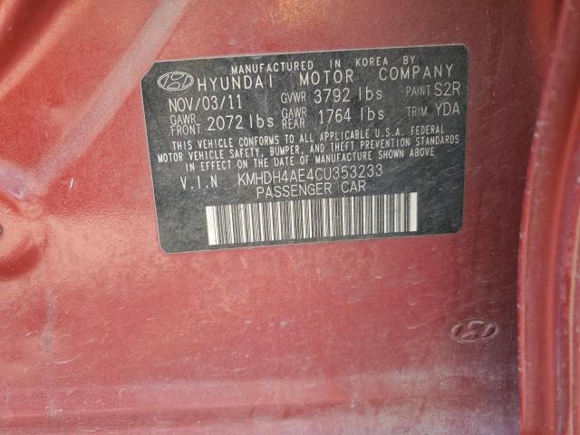 Photo 11 VIN: KMHDH4AE4CU353233 - HYUNDAI ELANTRA 