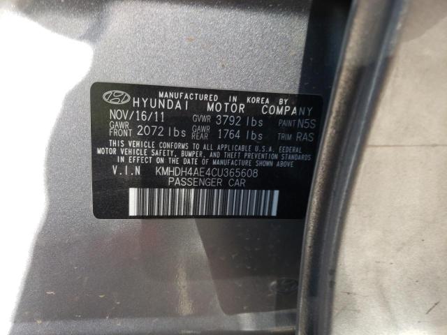 Photo 9 VIN: KMHDH4AE4CU365608 - HYUNDAI ELANTRA GL 