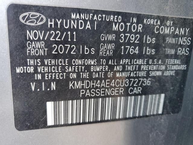 Photo 11 VIN: KMHDH4AE4CU372736 - HYUNDAI ELANTRA GL 