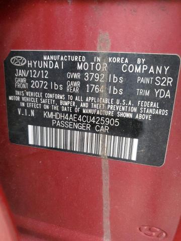 Photo 12 VIN: KMHDH4AE4CU425905 - HYUNDAI ELANTRA GL 