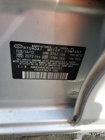 Photo 11 VIN: KMHDH4AE4CU451081 - HYUNDAI ELANTRA 