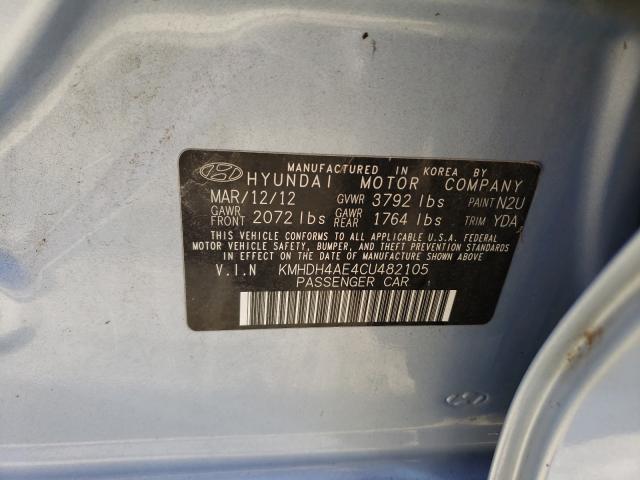 Photo 9 VIN: KMHDH4AE4CU482105 - HYUNDAI ELANTRA GL 