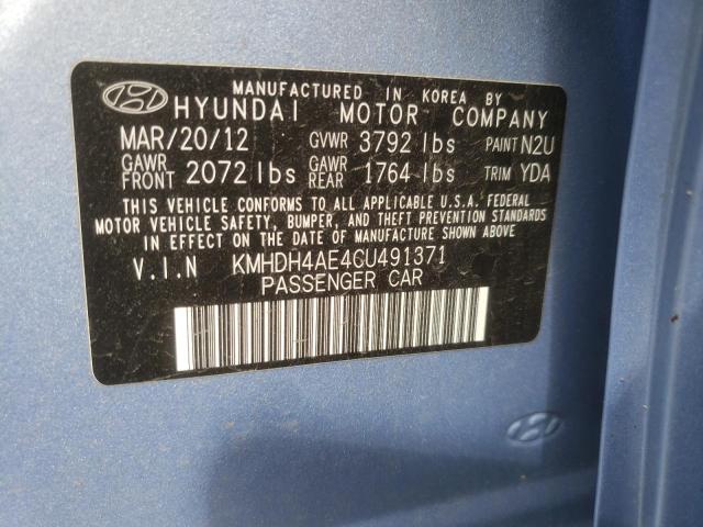 Photo 9 VIN: KMHDH4AE4CU491371 - HYUNDAI ELANTRA 