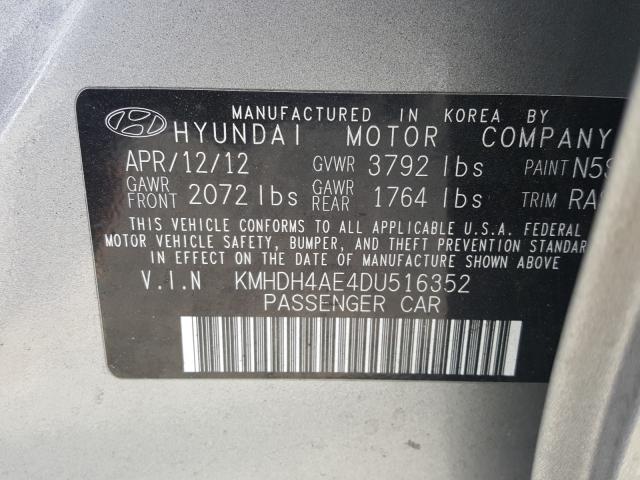 Photo 9 VIN: KMHDH4AE4DU516352 - HYUNDAI ELANTRA GL 