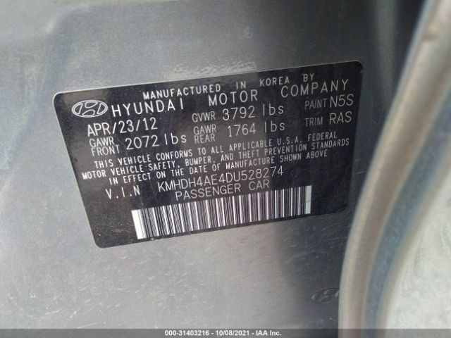 Photo 8 VIN: KMHDH4AE4DU528274 - HYUNDAI ELANTRA 