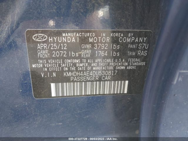 Photo 8 VIN: KMHDH4AE4DU530817 - HYUNDAI ELANTRA 