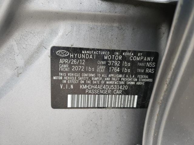 Photo 9 VIN: KMHDH4AE4DU531420 - HYUNDAI ELANTRA GL 