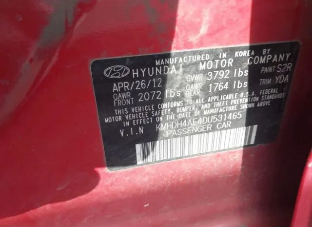 Photo 8 VIN: KMHDH4AE4DU531465 - HYUNDAI ELANTRA 