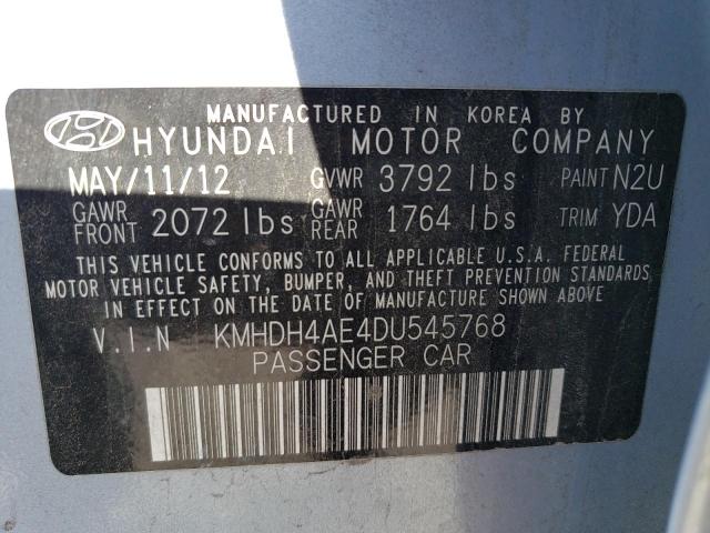 Photo 11 VIN: KMHDH4AE4DU545768 - HYUNDAI ELANTRA GL 