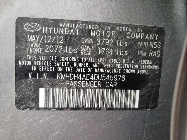 Photo 9 VIN: KMHDH4AE4DU545978 - HYUNDAI ELANTRA GL 