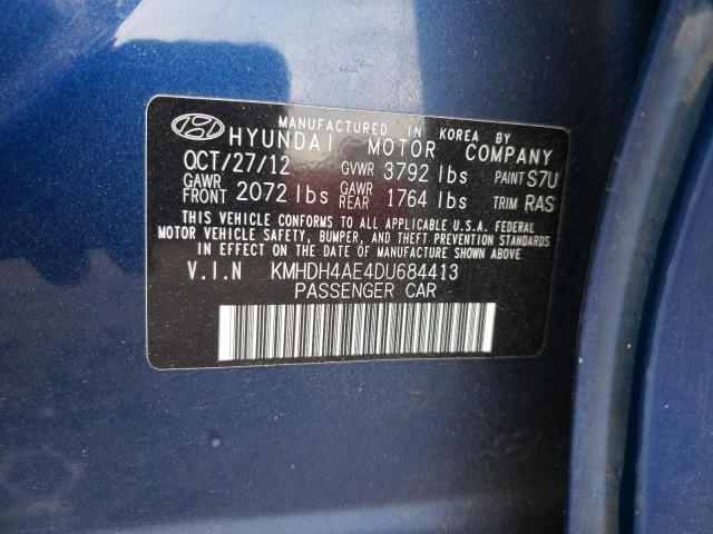 Photo 9 VIN: KMHDH4AE4DU684413 - HYUNDAI ELANTRA GL 