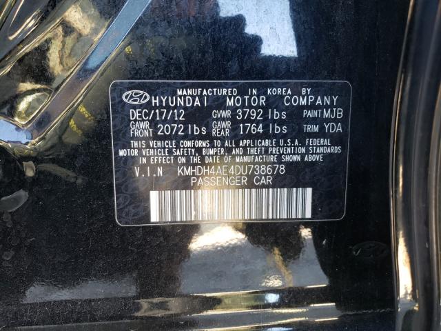 Photo 9 VIN: KMHDH4AE4DU738678 - HYUNDAI ELANTRA GL 