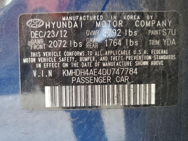 Photo 11 VIN: KMHDH4AE4DU747784 - HYUNDAI ELANTRA 