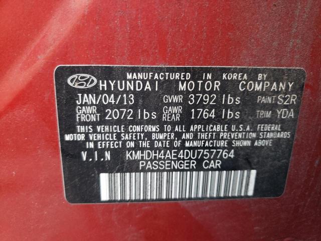 Photo 9 VIN: KMHDH4AE4DU757764 - HYUNDAI ELANTRA GL 