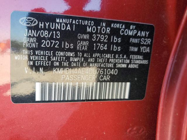 Photo 11 VIN: KMHDH4AE4DU761040 - HYUNDAI ELANTRA GL 