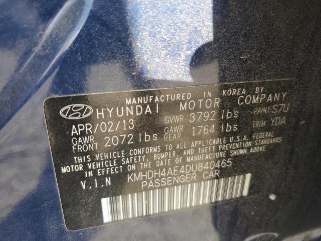 Photo 11 VIN: KMHDH4AE4DU840465 - HYUNDAI ELANTRA GL 